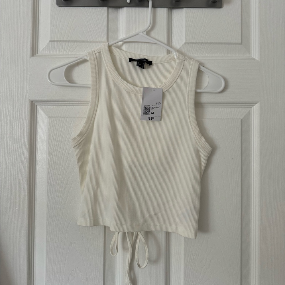 White tank open back top with Tie